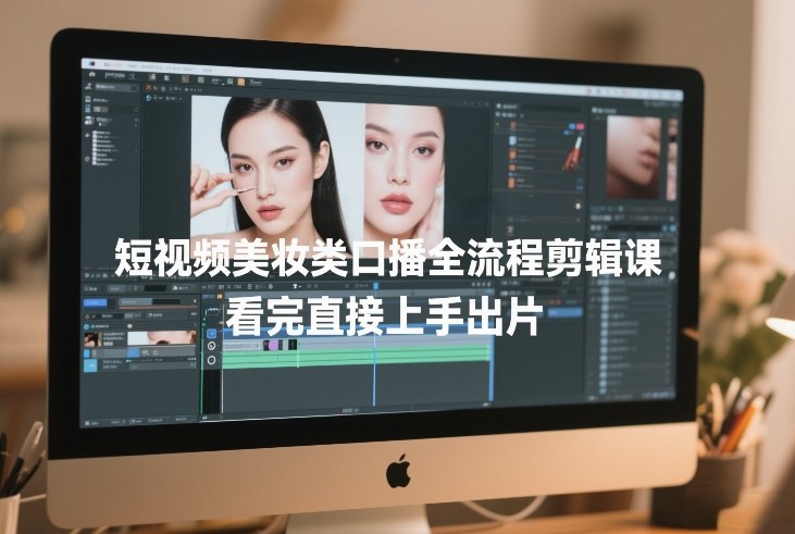 短视频美妆类口播全流程剪辑课，看完直接上手出片-网创项目总站