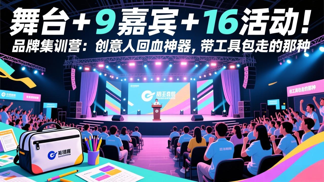 舞台 + 9 嘉宾 + 16 活动！品牌集训营：创意人回血神器，带工具包走的那种-网创项目总站