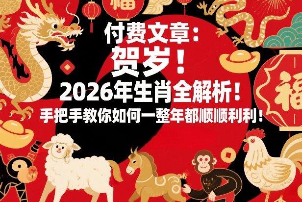 付费文章：贺岁！2026年生肖全解析！手把手教你如何一整年都顺顺利利！-网创项目总站