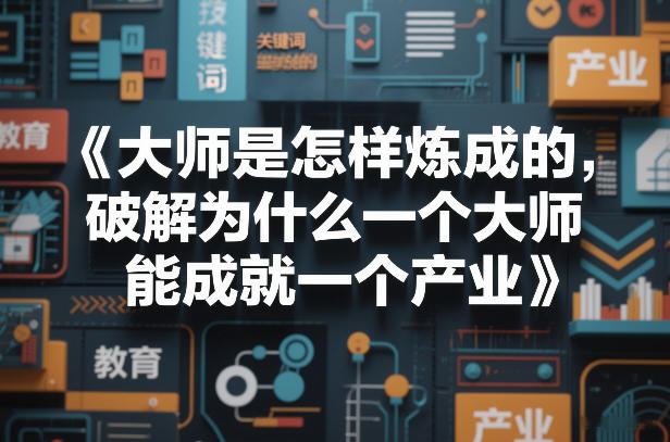 大师是怎样炼成的，破解为什么一个大师，能成就一个产业【电子书】-网创项目总站