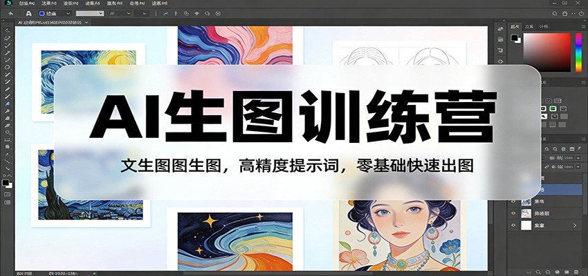 AI生图训练营：文生图图生图，高精度提示词，零基础快速出图-网创项目总站