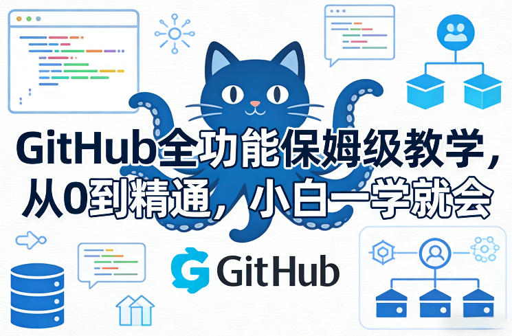 GitHub全功能保姆级教学，从0到精通，小白一学就会-网创项目总站