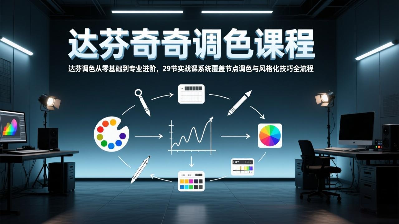 达芬奇调色从零基础到专业进阶，29节实战课系统覆盖节点调色与风格化技巧全流程-网创项目总站