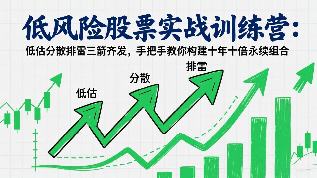 低风险股票实战训练营：低估分散排雷三箭齐发，手把手教你构建十年十倍永续组合-网创项目总站