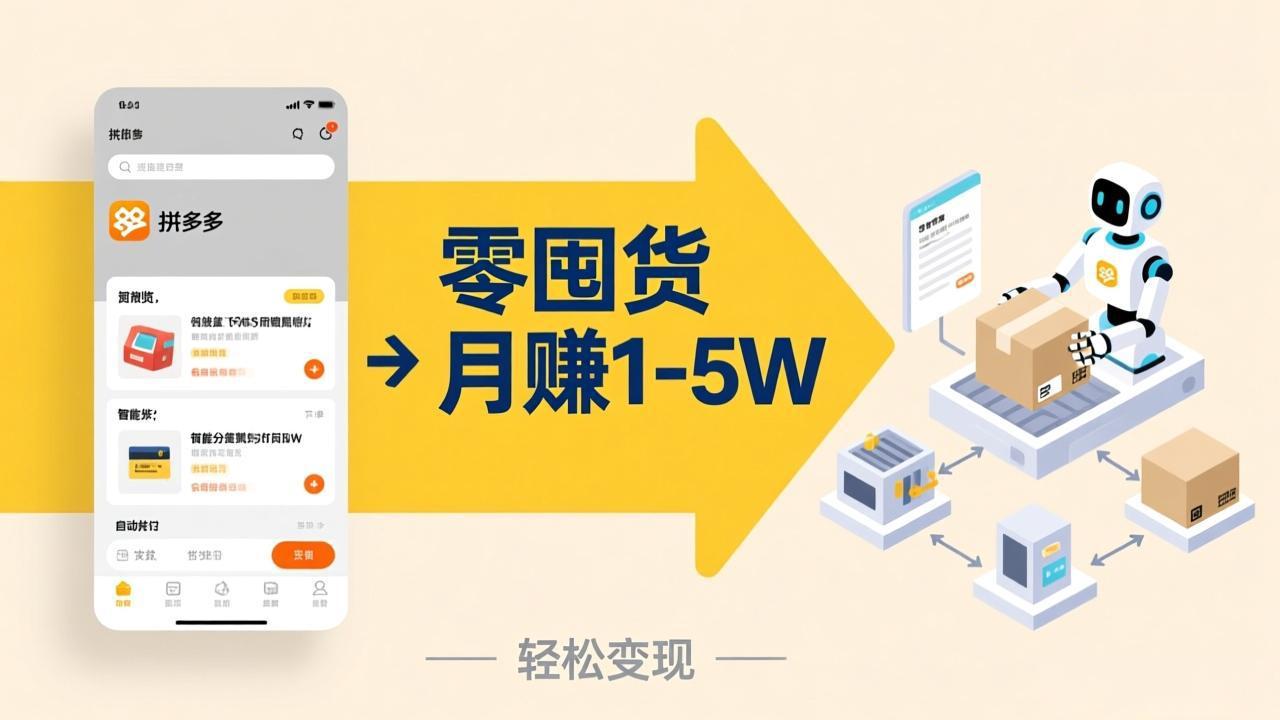 不用囤货不用跑单！拼多多虚拟玩法，机器人管理发货和客服，帮你月赚 1-5W-网创项目总站