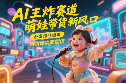 AI王炸赛道，萌娃带货新风口，条条作品爆单，带货转换率翻倍，核心逻辑拆解-网创项目总站