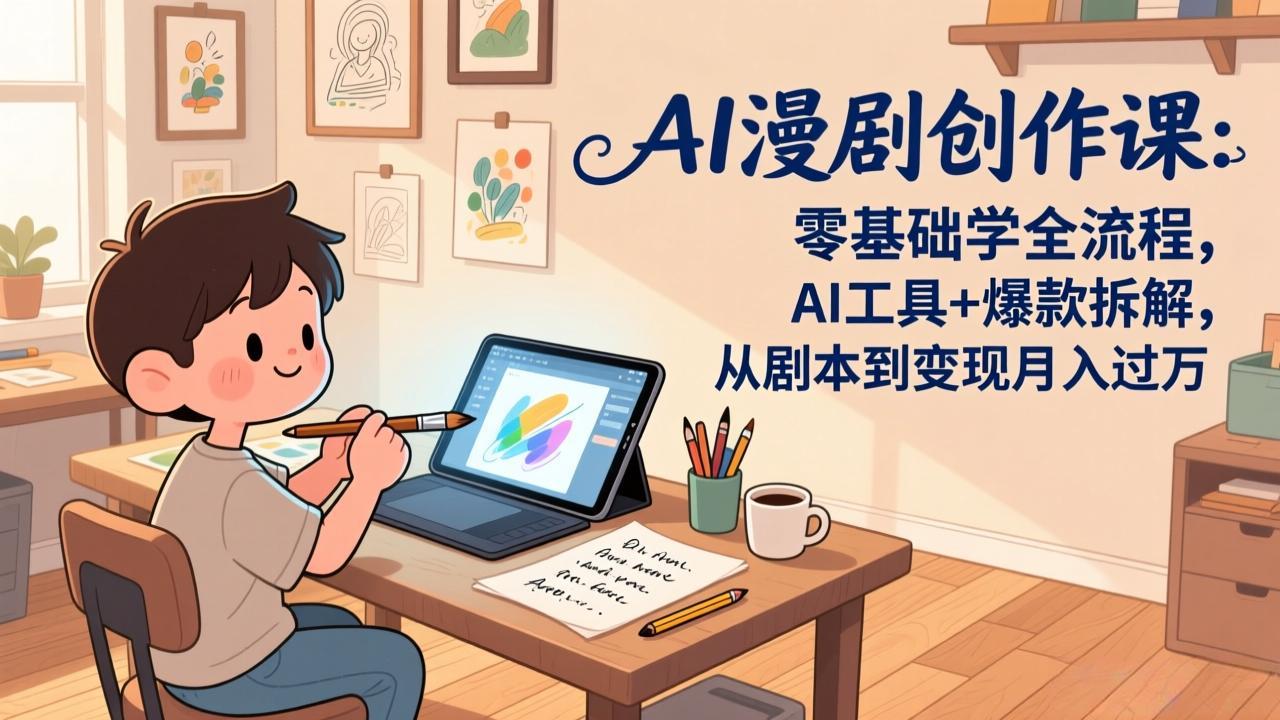 AI漫剧创作课：零基础学全流程，AI工具+爆款拆解，从剧本到变现月入过万-网创项目总站