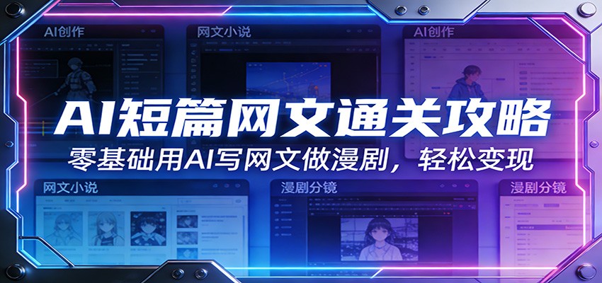 AI短篇网文通关攻略：零基础用AI写网文做漫剧，轻松变现-网创项目总站