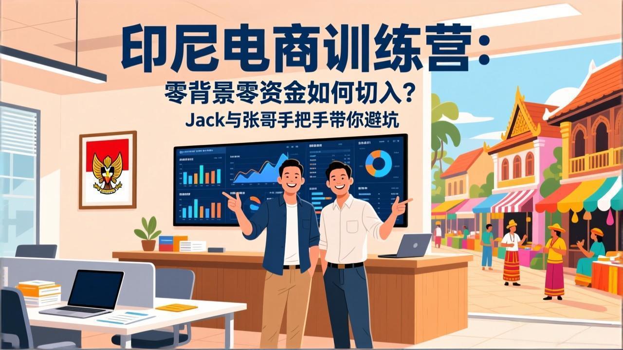 印尼电商训练营：零背景零资金如何切入？Jack与张哥手把手带你避坑-网创项目总站