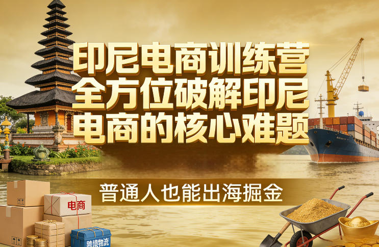 印尼电商训练营，全方位破解印尼电商的核心难题，普通人也能出海掘金-网创项目总站