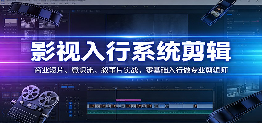 影视系统剪辑，商业短片、意识流、叙事片实战，零基础入行做专业剪辑师-网创项目总站