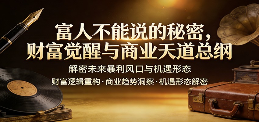 富人不能说的秘密，财富觉醒与商业天道总纲，解密未来暴利风口与机遇形态-网创项目总站