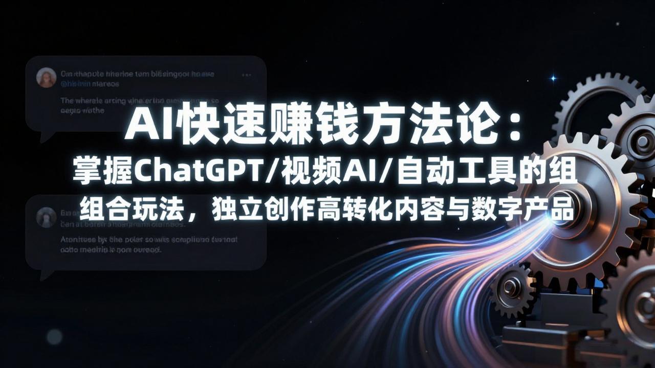 AI快速赚钱方法论：掌握ChatGPT/视频AI/自动化工具的组合玩法，独立创作高转化内容与数字产品-网创项目总站