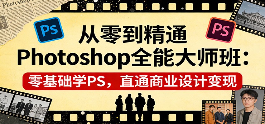 从零到精通Photoshop全能大师班：零基础学PS，直通商业设计变现-网创项目总站