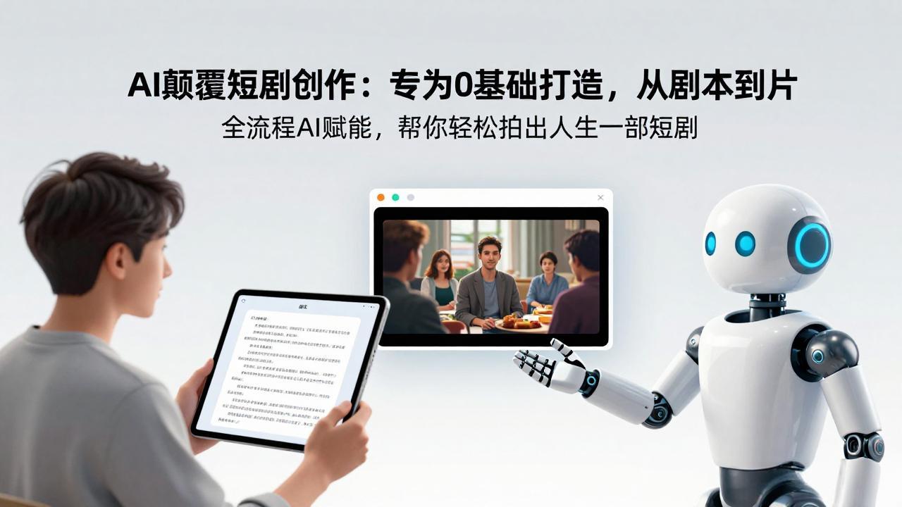 AI颠覆短剧创作：专为0基础打造，从剧本到成片全流程AI赋能，帮你轻松拍出人生第一部短剧-网创项目总站