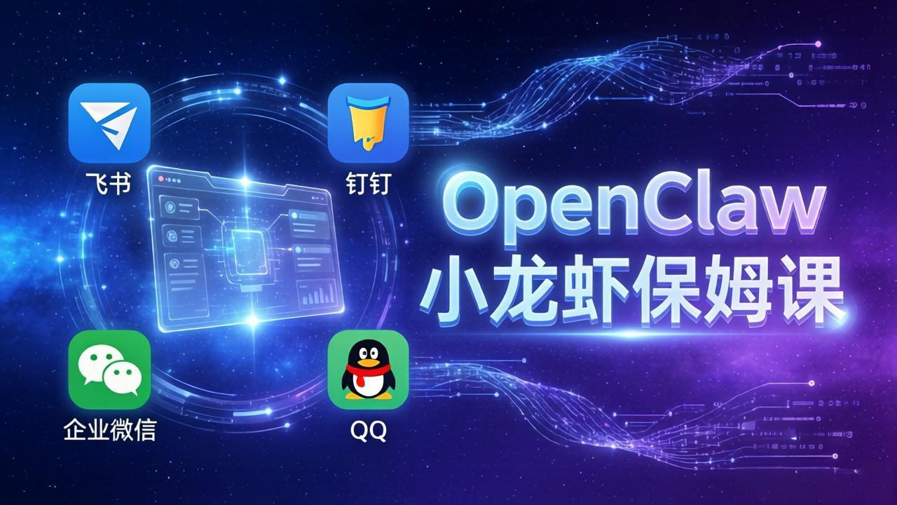 OpenClaw小龙虾保姆课： Windows/macOS/Linux/Docker全系统安装，飞书+钉钉+企业微信+QQ 全接入-网创项目总站