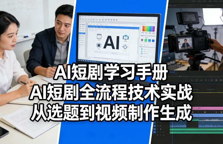 AI短剧学习手册，AI短剧全流程技术实战，从选题到视频制作生成-网创项目总站