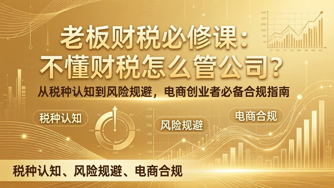 老板财税必修课:不懂财税怎么管公司?从税种认知到风险规避,电商创业者必备合规指南-网创项目总站
