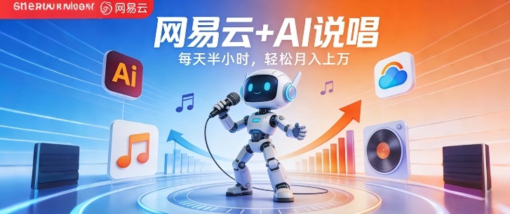网易云+AI说唱，每天半小时，AI内容创作+流量变现，轻松月入1W-网创项目总站
