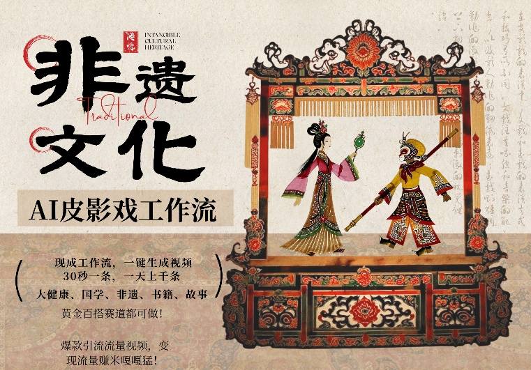 AI一键生成民俗文化非遗皮影戏视频,一刀不剪无需剪辑,30S一条,一天上百条,流量财富嘎嘎猛-网创项目总站