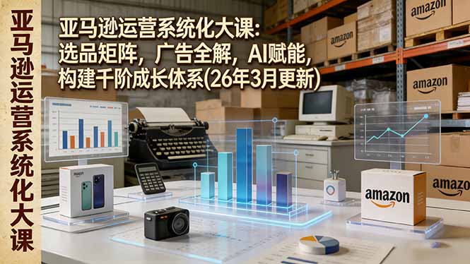 亚马逊运营系统化大课：选品矩阵，广告全解，AI赋能，构建千阶成长体系(26年3月更新-网创项目总站