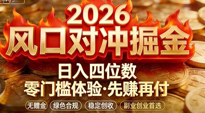 2026美金对冲套利，无赠金对冲策略保驾护航，低门槛易上手实操。单人单日收益2000+-网创项目总站