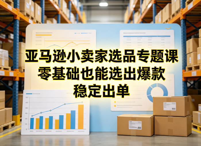 亚马逊小卖家选品专题课，零基础也能选出爆款，稳定出单-网创项目总站