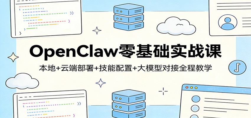 OpenClaw零基础实战课：本地+云端部署+技能配置+大模型对接全程教学-网创项目总站