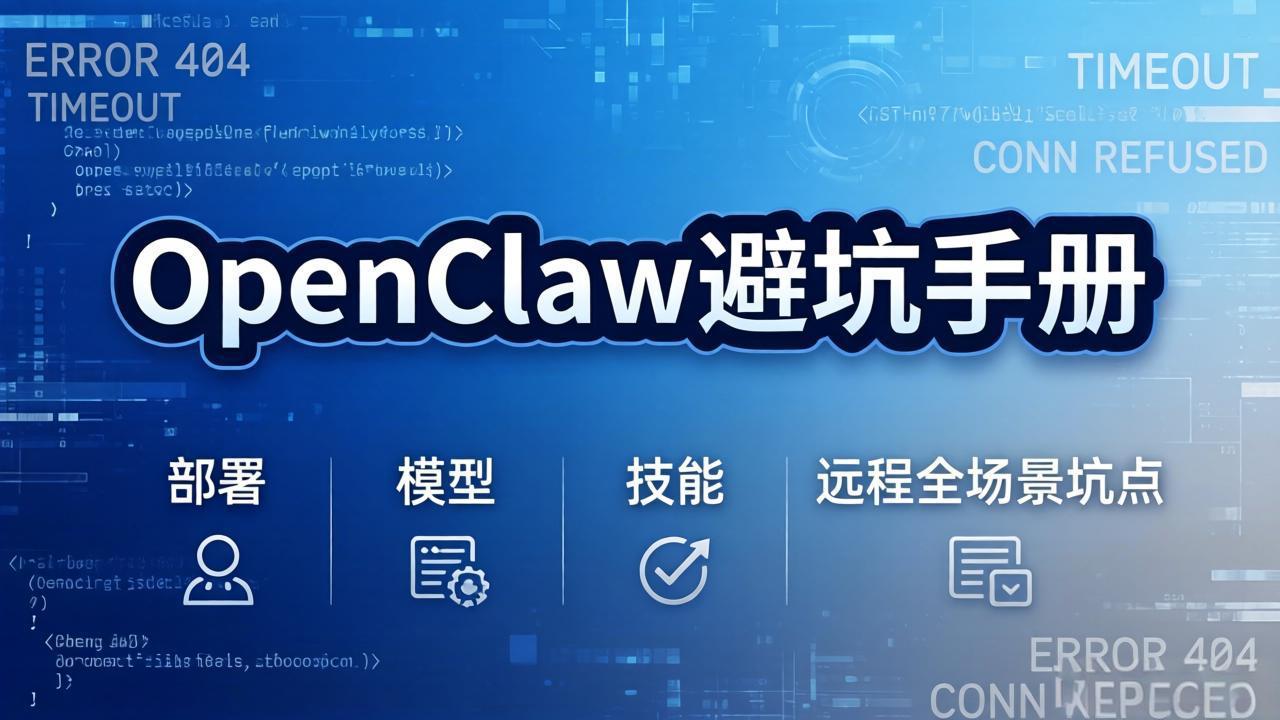 OpenClaw避坑手册：部署+模型+技能+远程全场景坑点，一次性给你说全，少走弯路-网创项目总站