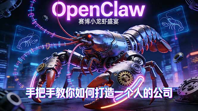 OpenClaw，小龙虾-从产品到爆款的成长之路，手把手教你如何打造一个人的公司-网创项目总站