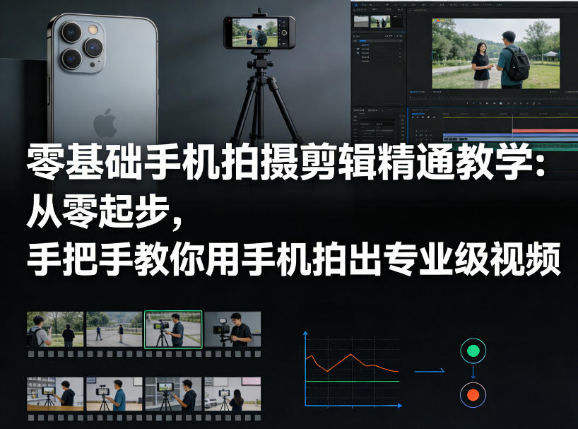 零基础手机拍摄剪辑精通教学：从零起步，手把手教你用手机拍出专业级视频-网创项目总站