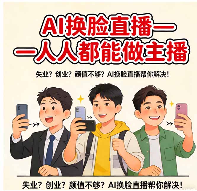 AI换脸直播，人人都能做主播-网创项目总站