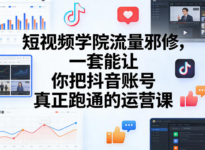 短视频学院流量邪修，一套能让你把抖音账号真正跑通的运营课-网创项目总站