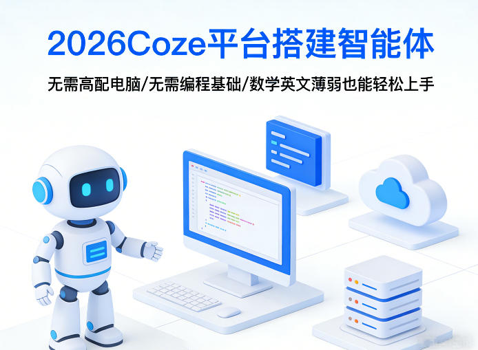2026Coze平台搭建智能体,无需高配电脑、无需编程基础,哪怕数学和英文薄弱也能轻松上手-网创项目总站