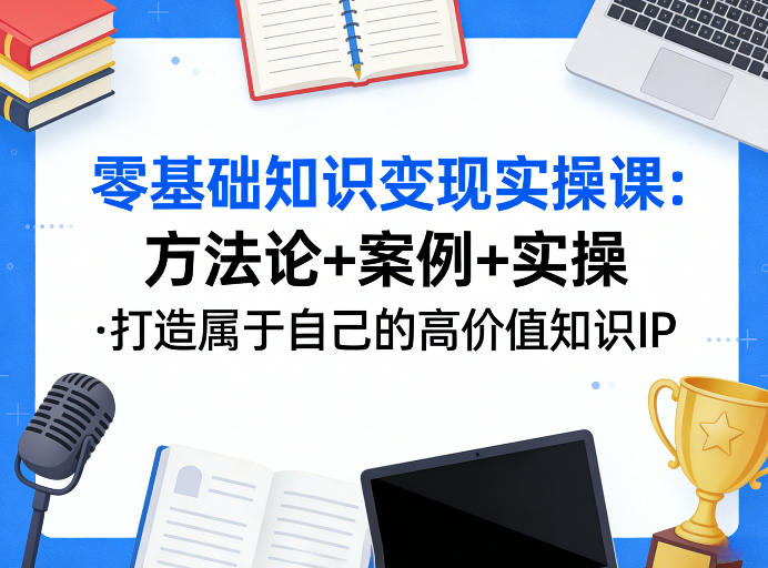 零基础知识变现实操课，方法论+案例+实操，打造属于自己的高价值知识IP-网创项目总站
