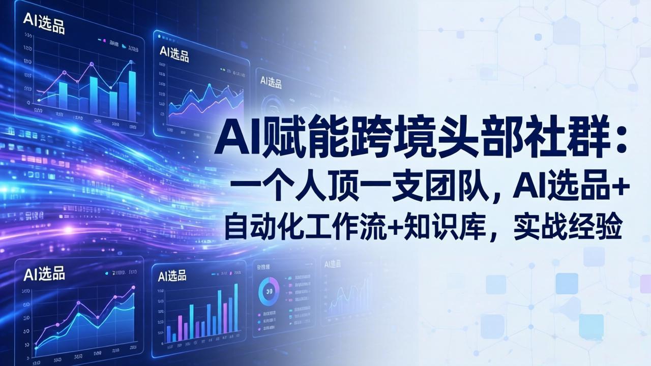 AI赋能跨境头部社群：一个人顶一支团队，AI选品+自动化工作流+知识库，实战经验-更新3月-网创项目总站