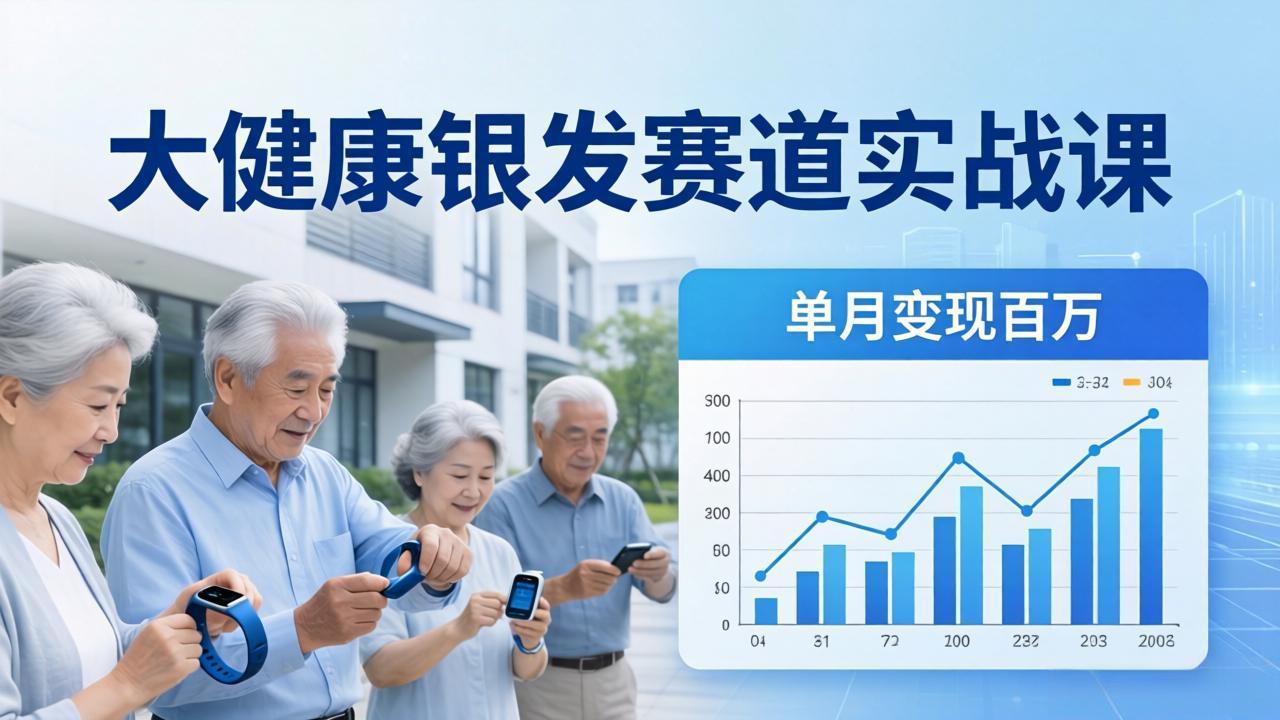 大健康银发赛道实战课：拆解视频号线索型 IP 单月变现百万逻辑，教你精准获客高效变现-网创项目总站
