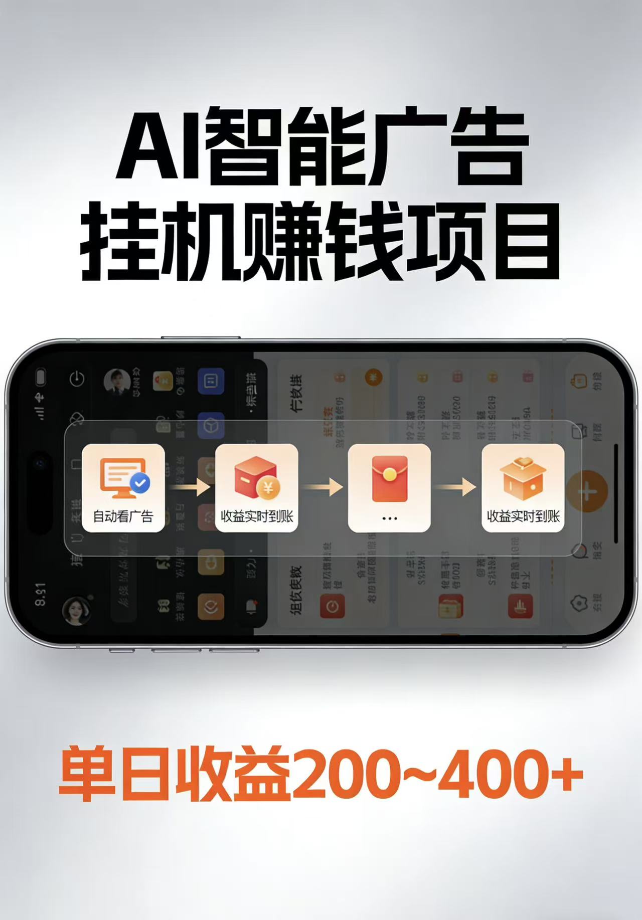 AI智能挂机看广告，每日稳定收益200-400+-网创项目总站