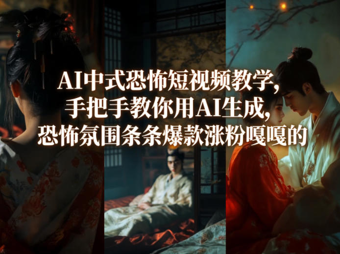 AI中式恐怖短视频教学，手把手教你用AI生成，恐怖氛围条条爆款涨粉嘎嘎的-网创项目总站