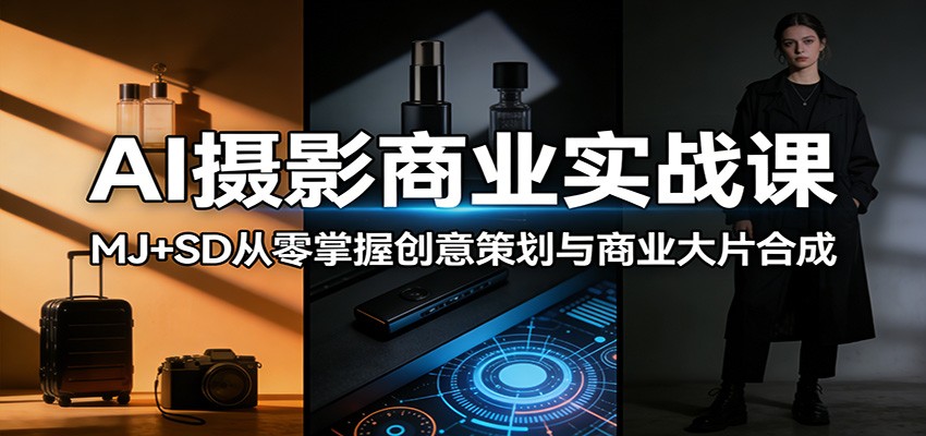 AI摄影商业实战课：MJ+SD从零掌握创意策划与商业大片合成-网创项目总站