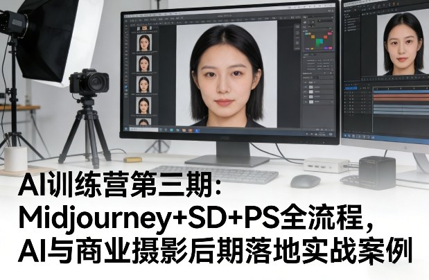 AI训练营第三期：Midjourney+SD+PS全流程，AI与商业摄影后期落地实战案例-网创项目总站