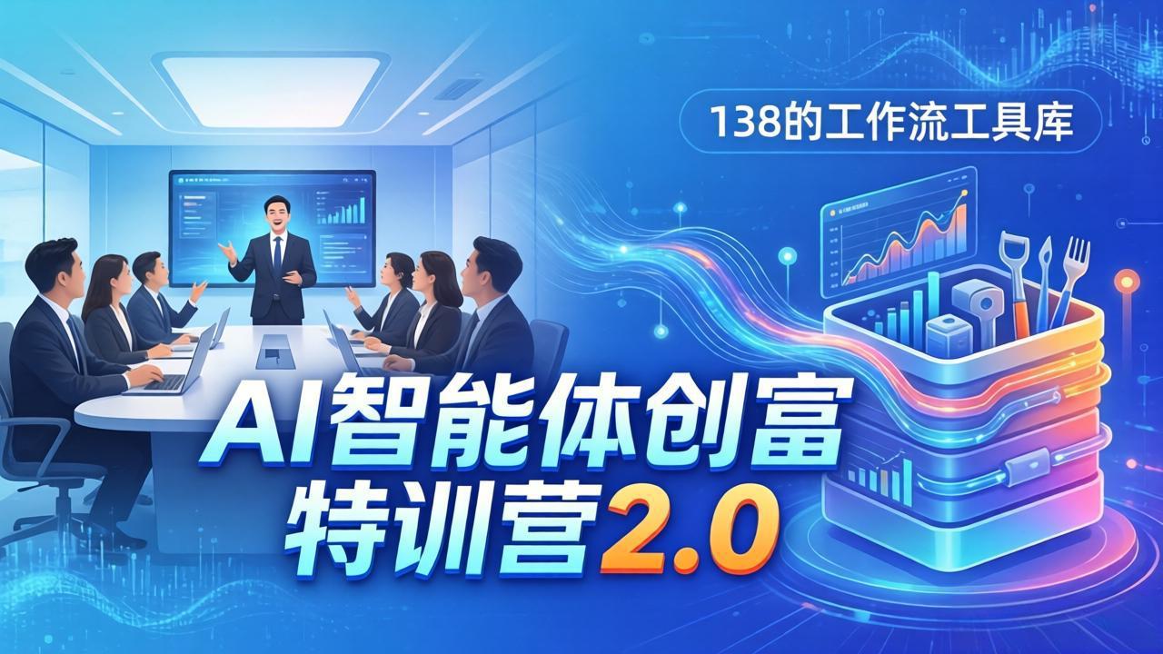 AI智能体创富训练营2.0:3天闭门直播+视频课+工具库,从0到1搭建智能体附138个工作流-网创项目总站