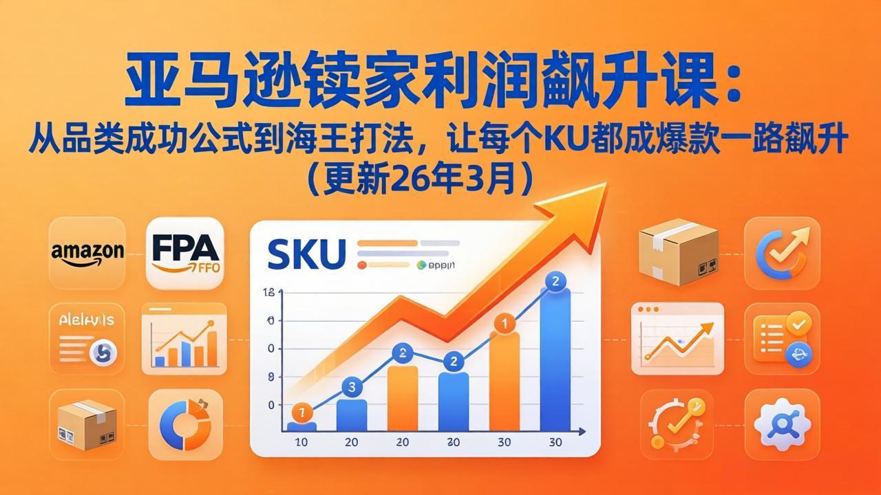 亚马逊卖家利润飙升课：从品类成功公式到海王打法，让每个SKU都成爆款一路飙升(更新26年3月-网创项目总站