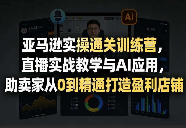 亚马逊实操通关训练营，直播实战教学与AI应用，助卖家从0到精通打造盈利店铺(更新4月2日)-网创项目总站
