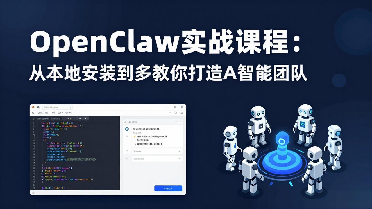 OpenClaw实战课程：从本地安装到多Agent协同，手把手教你打造AI智能团队-网创项目总站