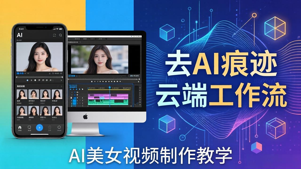 AI美女视频制作教学：去AI痕迹，云端工作流出图，手机电脑均可，不需要配置-网创项目总站