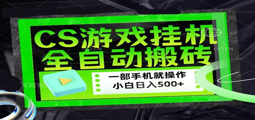 CSGO游戏挂机捡漏搬砖，超稳定的项目，带领1000+小白实现日入500+-网创项目总站