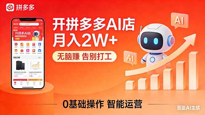 开一家拼多多AI店，月入2W+，无脑赚，告别打工，附SOP手册-网创项目总站