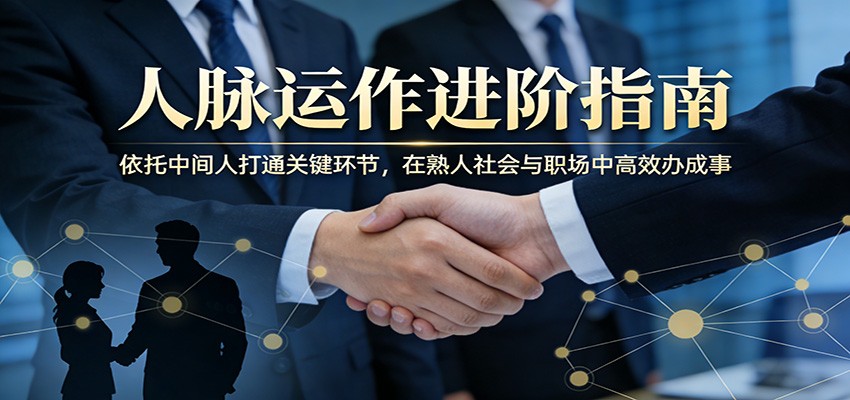 付费文章：人脉运作进阶指南，依托中间人打通关键环节，在熟人社会与职场中高效办成事-网创项目总站