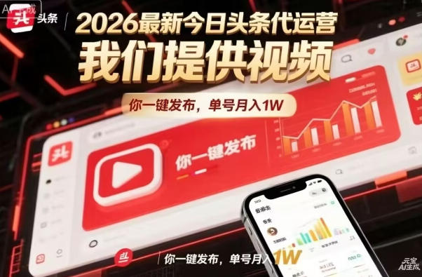 今日头条躺賺模式，你9我1，操作简单，一键发布，单机日入数百，长期合作【揭秘】-网创项目总站